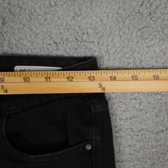 Zara Z1975 Jeans Womens 36 US 4 Black Flare Stretch Denim Dark Wash Boho 26x35 - Picture 5 of 12